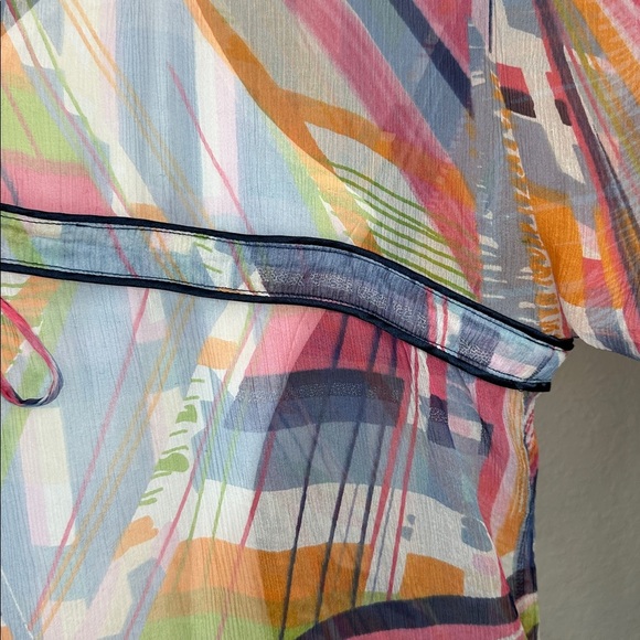 Boston Proper 100% Silk Sheer V Neck Blouse with V Neck Camisole Top Size 12 - Picture 5 of 16